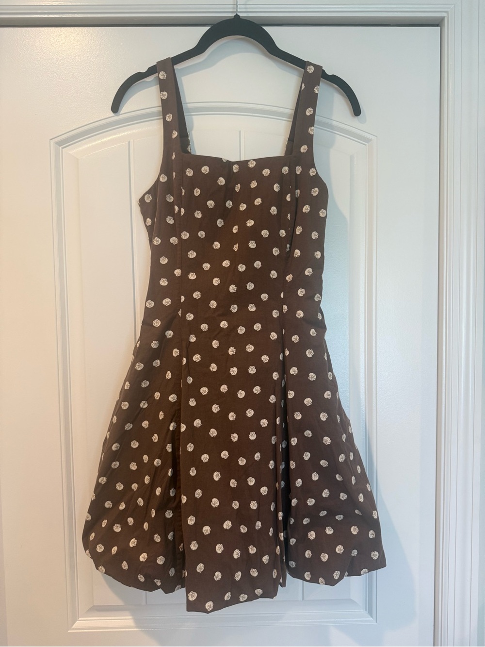 Abercrombie & Fitch Brown Shell Pattern bubble flare mini dress